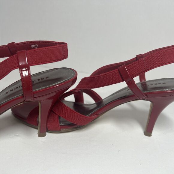 Predictions Women’s Red Strapped Sandal Shoes 3” Heels Sz 7 M Slingback - Picture 8 of 11